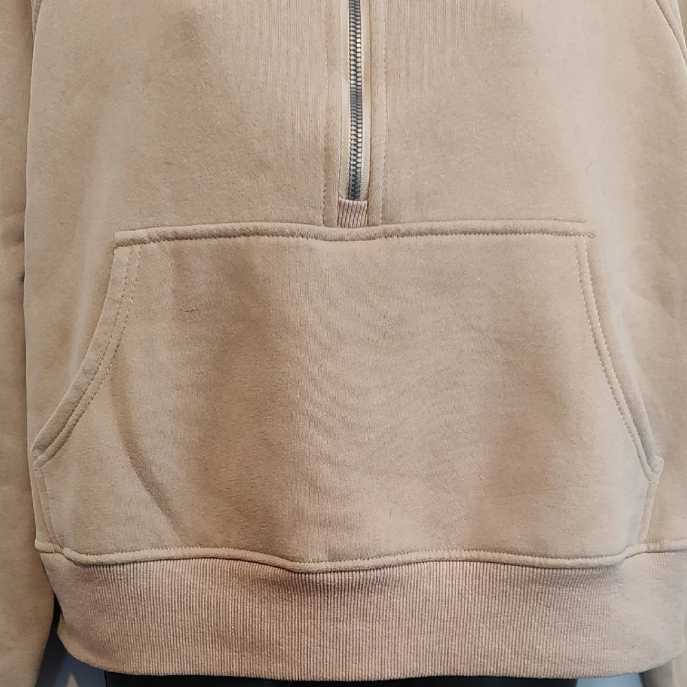 Women's Tan Half-Zip Sweater - Picture 2 of 7